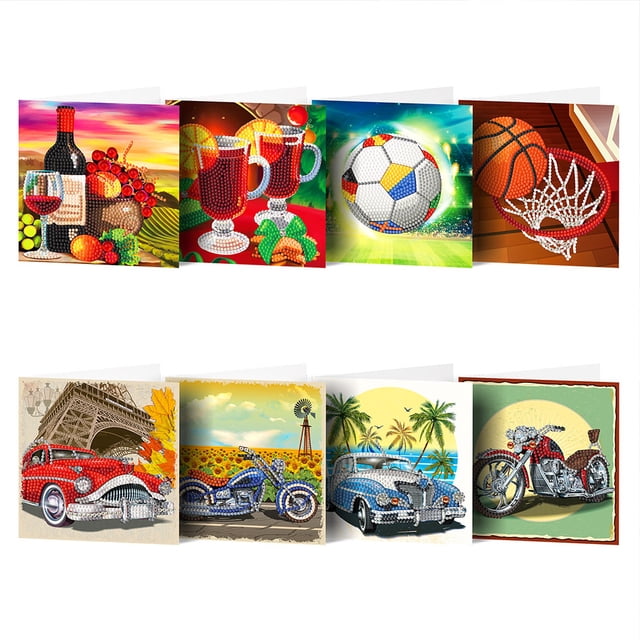 Sobres de felicitación Wdftyju con pintura de diamantes tarjetas de bricolaje 8 Uds