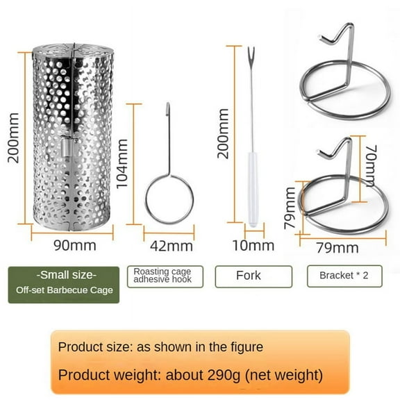 Barbecue Rolling Grill Basket BBQ Net Tube Grill Basket Grid Open BBQ Grill for Travel Camping Picnic BBQ Accessories-B