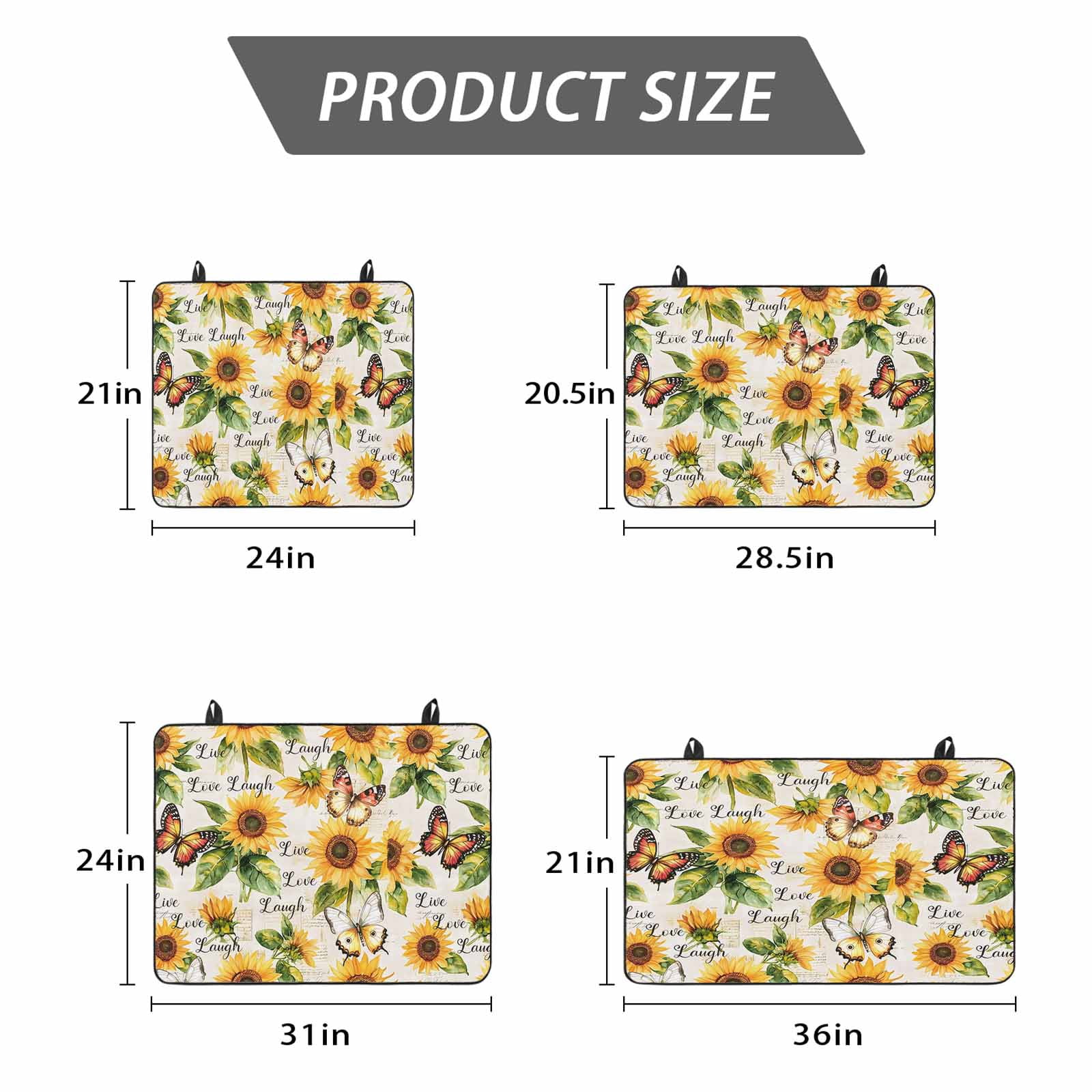 Sunflower Stove Top Cover for Electric Stove, Heat-proof & Non Slip Glass Top Stove Cover Protector, Summer Botanical Vintage Spring Floral Butterfly Kitchen Flat Cooktop Rubber Mat 24x21 Inches