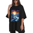 thumbnail image 4 of Plus Size Shirt for Women Black Tops for Women Short Sleeves Shirt for Women Colorful Winter3 T Shirt Oversized Shirt for Women S, 4 of 5
