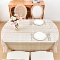 thumbnail image 5 of Beige Plaid Tablecloth Waterproof Table Cloth Oval Elegant Plaid Tablecloths for Daily Use Home Dining Room Kitchen 60x84 Inch, 5 of 6