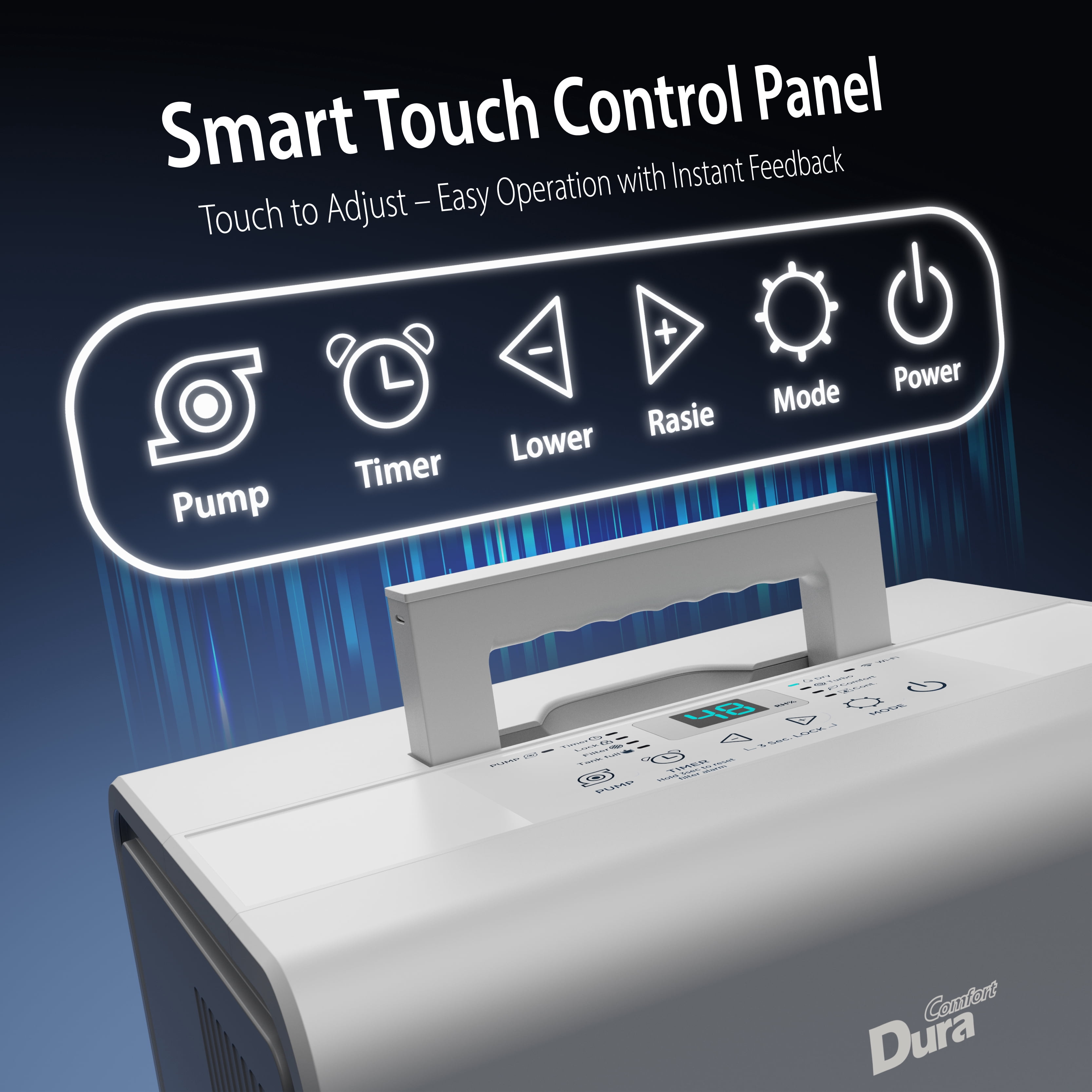 DuraComfort Dehumidifier for Basement Home with Pump,4500 Sq.ft 50 Pints With WiFi