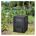 thumbnail image 3 of 80-Gallon Outdoor Composter - Large Open Lid & Bottom Exit - PP Material - Black/Green - Garden Yard Waste Bin - Quick Assembly - 23.5" x 23" x 32", 3 of 9