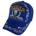 thumbnail image 2 of Texas Lone Star State Adjustable Baseball Cap with Flag and Longhorn (Royal), 2 of 3