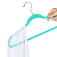 thumbnail image 5 of VECELO 50 Pack Velvet Clothes Hangers with 360 Rotating Hook, Slim Space Saving Suit Hangers, Green, 5 of 9
