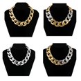 thumbnail image 1 of Conjunto de 4 collares de cadena grande acrílicos exagerados para mujer, gargantilla gruesa retorcida de Hip Hop, joyería gótica, 1 of 5