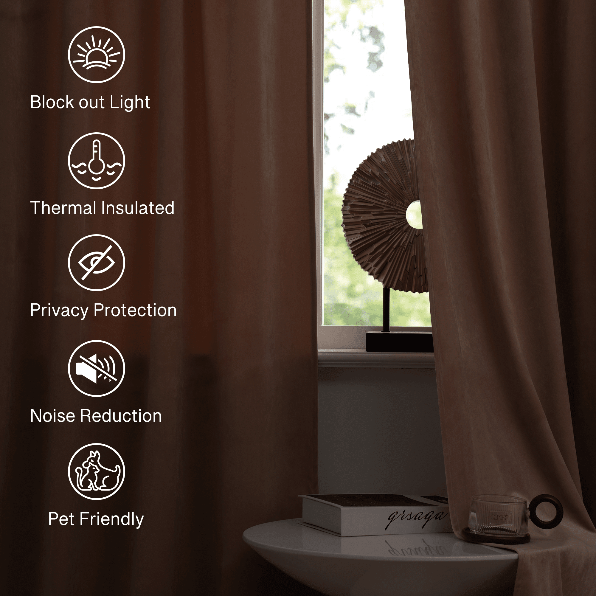 StangH Velvet Curtains for Sliding Door - 108 inches Long Velvet Drapes Light Blocking Curtains for Nursery/Dining Room, Blush Beige, 52 x 108 inches, 2 Panels
