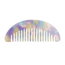 Unique Bargains 1 Pc Geometric Semicircle Wide Tooth Comb Purple Acetate Sheet