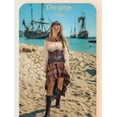 thumbnail image 3 of 2026 Halloween Pirate Costume Women, Fancy Dress Cosplay Costumes Set with Renaissance Pirate Shirt Skirt Corset Waist Belt, 3 of 8