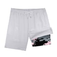 thumbnail image 2 of FAOWME Kids Boys Swim Trunks Drawstring Elastic Waist Solid Color Comfortable Breathable Beach Shorts With Liner For Summer Pool Party Water Activities,White,9-10 Years, 2 of 5