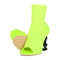 thumbnail image 4 of Women Peep Toe $ Dollar Sign Heel Ankle Boot 19047, 4 of 6