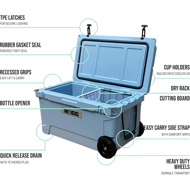 ゆき氷 Hogg (Clear Sky) 65 QT Insulated Cooler with Wheels and Handles