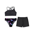 thumbnail image 1 of Alvivi Girls Floral Printed Bathing Suit Swimsuits 3 Piece Sports Crop Top Bottom Tankini Swimwear Set Night Pegasus-A 14, 1 of 7