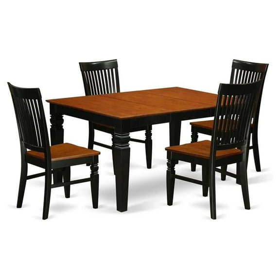 Atlin Designs 5-piece Wood Table and Kitchen Chairs in Black/Cherry