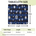 thumbnail image 2 of Blue Christmas Snowflake Pattern Square Fitted Tablecloth with Elastic Edge,Square Table Cover,Washable Elastic Table Cover for Home Kitchen Party Decor 34"x34", 2 of 6