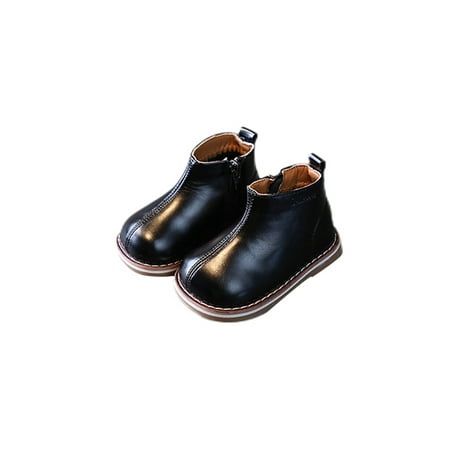 

Colisha Boys Girls Ankle Boots Zip Up Crib Shoes Soft Sole Toddler Boot Casual Lightweight Winter Shoe Cotton Lining Low Calf Booties Black 12C