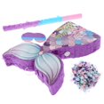 thumbnail image 4 of SUTENGDA 1 Set Mermaid Paper Pinata Birthday Mermaid Tail Pinata with Blindfold Stick Mermaid Pinata Birthday Party Candy Filled Pinata Photo Prop, 4 of 8