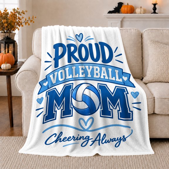 Volleyball person Pride Cheerleading Enthusiasm, Festive Holiday Scene, Warm Flannel Blanket for Living Room and Reading Nook, Art Lovers Christmas Gift, Festive Home Decor
