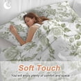 thumbnail image 5 of Sage Green Flower Bedding 3 Piece Duvet Cover Set Queen Size, Vintage Country Rose Leaf Floral Soft Microfiber Comforter Cover with Zipper Closure & Pillowcases, Wrinkle & FadeResistant Quilt Cover, 5 of 9