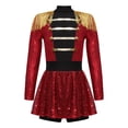 thumbnail image 3 of inlzdz Combinaison de Danse Festival pour Filles Manches Longues Sequins à Franges Combinaison avec Chapeau Rouge 12, 3 of 6