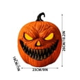 thumbnail image 2 of Red LED Pumpkin Lantern with Carved Face Battery Powered Plastic Halloween Tabletop Light for Indoor Entryway Virelaxpo, 2 of 6