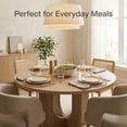 thumbnail image 3 of GOMYHOME 47" Round Dining Table for 4, MDF Wood Farmhouse Kitchen Table, Light Oak, 3 of 7