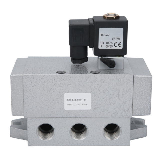 TICFOX Válvula Solenoide Eléctrica Válvula Solenoide De 2 Posiciones Y 5 Vías Válvula Direccional Simple Controlada Eléctricamente K25DH?15(DC24V)