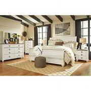 Ashley Furniture Willowton Wood 5 Drawer Chest in White Finish