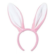 Pack of 12 Pink and White Soft-Touch Bunny Ears Headbands Easter Costume Accessories
