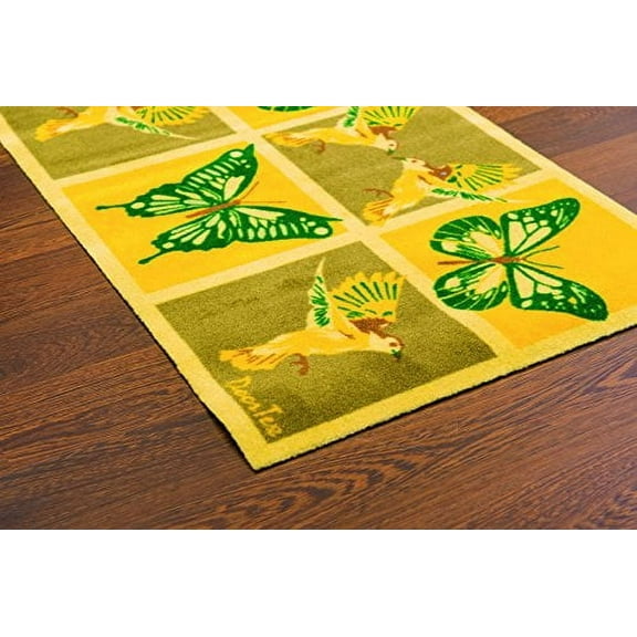 Doortex® Yellow Butterfly Short Sun Room Runner - 20" x 30"