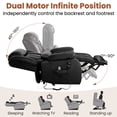 thumbnail image 4 of Dual Motor Power Lift Recliner Chair for Elderly, Infinite Position Lay Flat Lift Chair with Heat and Massage, Extended Footrest, USB Ports, Lumbar Pillow, Cup Holders, Black, 4 of 10