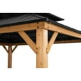 Sunjoy Bridgeport 13' x 15' Hardtop Black and Beige Rectangle Gazebo