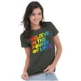 thumbnail image 3 of Believe in the Power of Love Rainbow Womens Slim Fit Graphic Tee Brisco Brands S, 3 of 4
