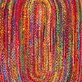 thumbnail image 4 of Safavieh Tressé Collection BRD210A Fait à la Main Boho Réversible Coton Zone Tapis, 6' x 9' Ovale, Rouge / Multi, 4 of 4