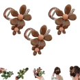thumbnail image 1 of Pinzas rectas con forma de pico de pato y flores retro, horquilla y pinza recta con forma de pico de pato y flores retro, pinzas para el pelo elegantes con forma de pico de pato, planas y de fijación, 1 of 8
