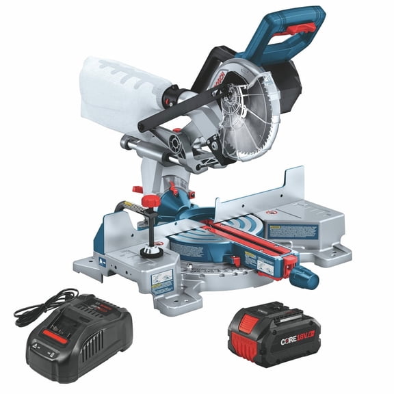 Restored Premium Bosch GRG18V-3600CN-RT 18V PROFACTOR Brushless Single-Bevel Slide Lithium-Ion 7-1/4 in. Cordless Miter Saw Kit (8 Ah) (Refurbished)