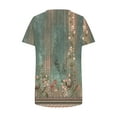thumbnail image 5 of DecSea Womens Printed T Shirts V Neck Short Sleeve Casual Tops Loose Fit Basic Tees with Curved Hem, 5 of 5