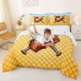 thumbnail image 3 of Erosebridal Baseball Sport Games Kids Full Size Comforter Sets,Blue Ice Cream Pattern Bedding Sets For Boys Girls,Reversible,3pcs, 3 of 7