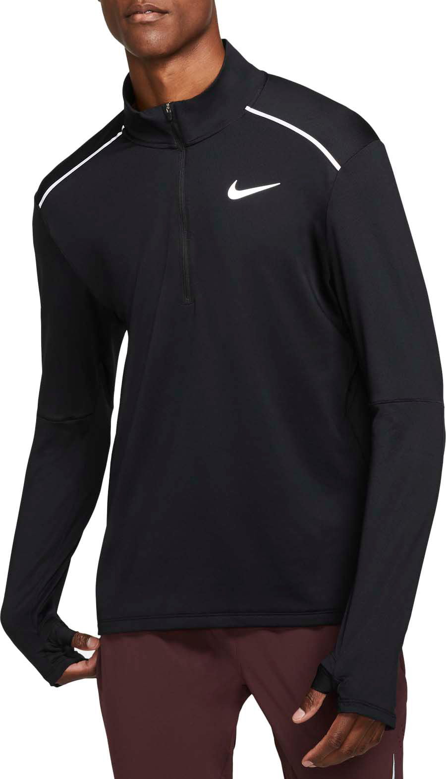 Nike - Nike Men's Element ½ Zip Mock Neck Running Long Sleeve Shirt 3.0 ...