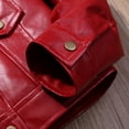 thumbnail image 5 of Kids Toddler Girls Cropped  Motorcycle Jackets PU Faux Leather Coat Turn-Down Collar Long Sleeve Crop Tops Outerwear Coats, 5 of 7
