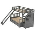 thumbnail image 6 of Twin over Full Bunk Bed with Drawers, Storage and Slide, Multifunction, Gray, 6 of 9
