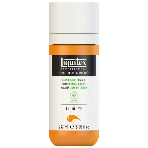 Liquitex Professional Soft Body Acrylic Color, 8 oz. Bottle, Cadmium-Free Orange