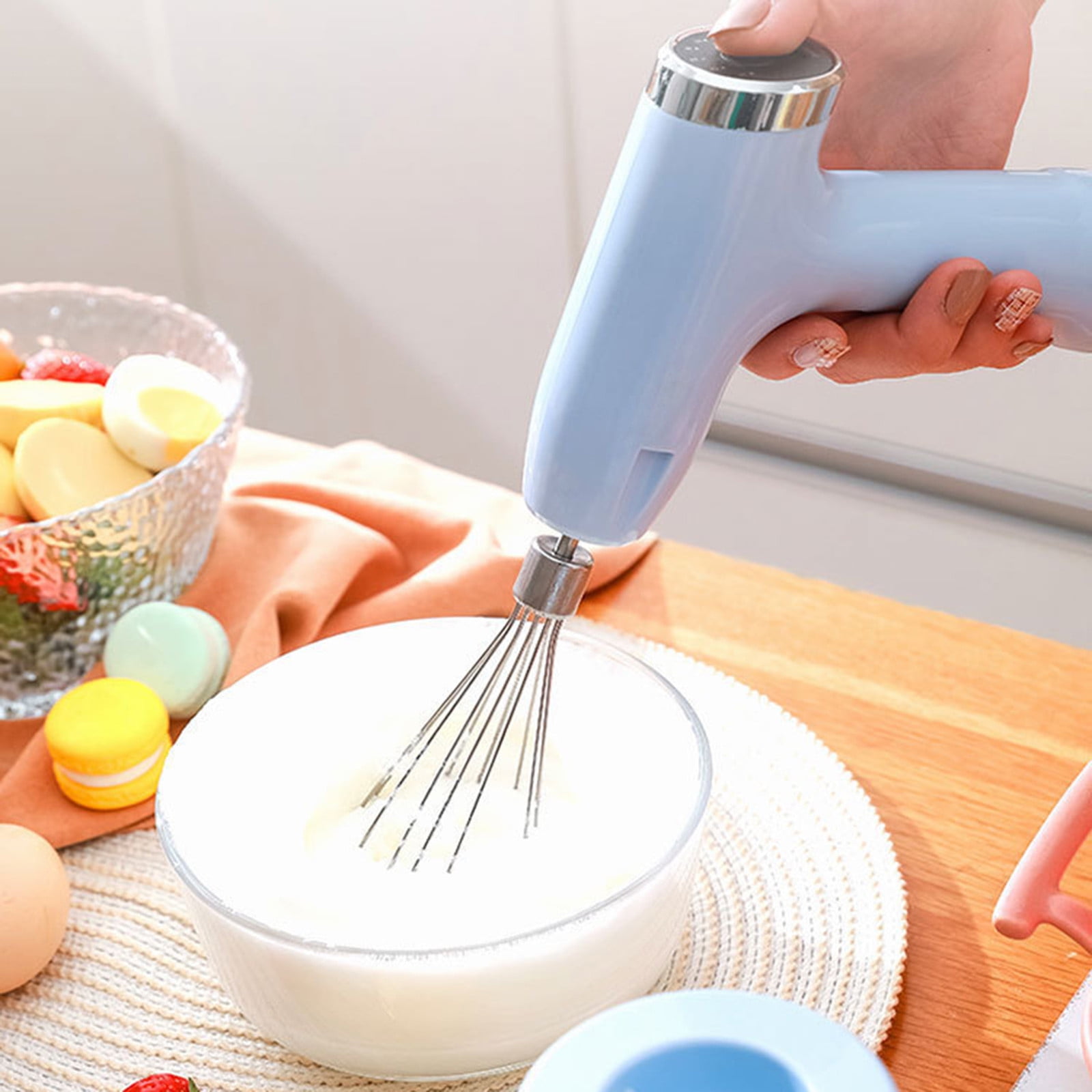 Ergonomic Whipping and Mixing Device Miniature Food Processor Electric Eggs Beater Whisk Hand Mixer Space Saving Kitchen Gadget