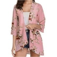 thumbnail image 2 of EDHITNR Cardigan for Women Dressy Summer Loose Sand Sunscreen Cardigan Thin Style Cardigan Fashion Blouse Pink S Today, 2 of 7