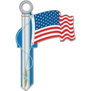 5PACK Lucky Line American Flag Design Decorative House Key, KW11