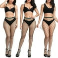 thumbnail image 2 of Littleforbig High Waist Tights Fishnet Mesh Net Stockings 3 Pairs DarkGreen, 2 of 6