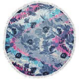 Kess InHouse Suzanne Carter Faded Beauty Blush Floral Round Beach Towel Blanket