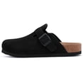 thumbnail image 5 of Litfun Suede Clogs for Women Cork Footbed Leather Sandals Arch Support Potato Shoes with Adjustable Buckle, Black, 5 of 7