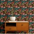 thumbnail image 2 of S4Sassy Self Adhesive Wallpaper, Vintage Garden Bloom Wallpaper, Black Removable Diy Vinyl Wall Covering, Plain Peel And Stick Contact Paper For Entryway Accent Wall, Easy Home Decor(25"X240"), 2 of 9