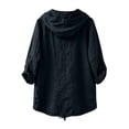 thumbnail image 4 of Ynynloco Womens 100%Cotton Tops 3/4 Sleeve Lightweight Drawstring Hoodies Button V Neck Casual Blouses Shirts, 4 of 9